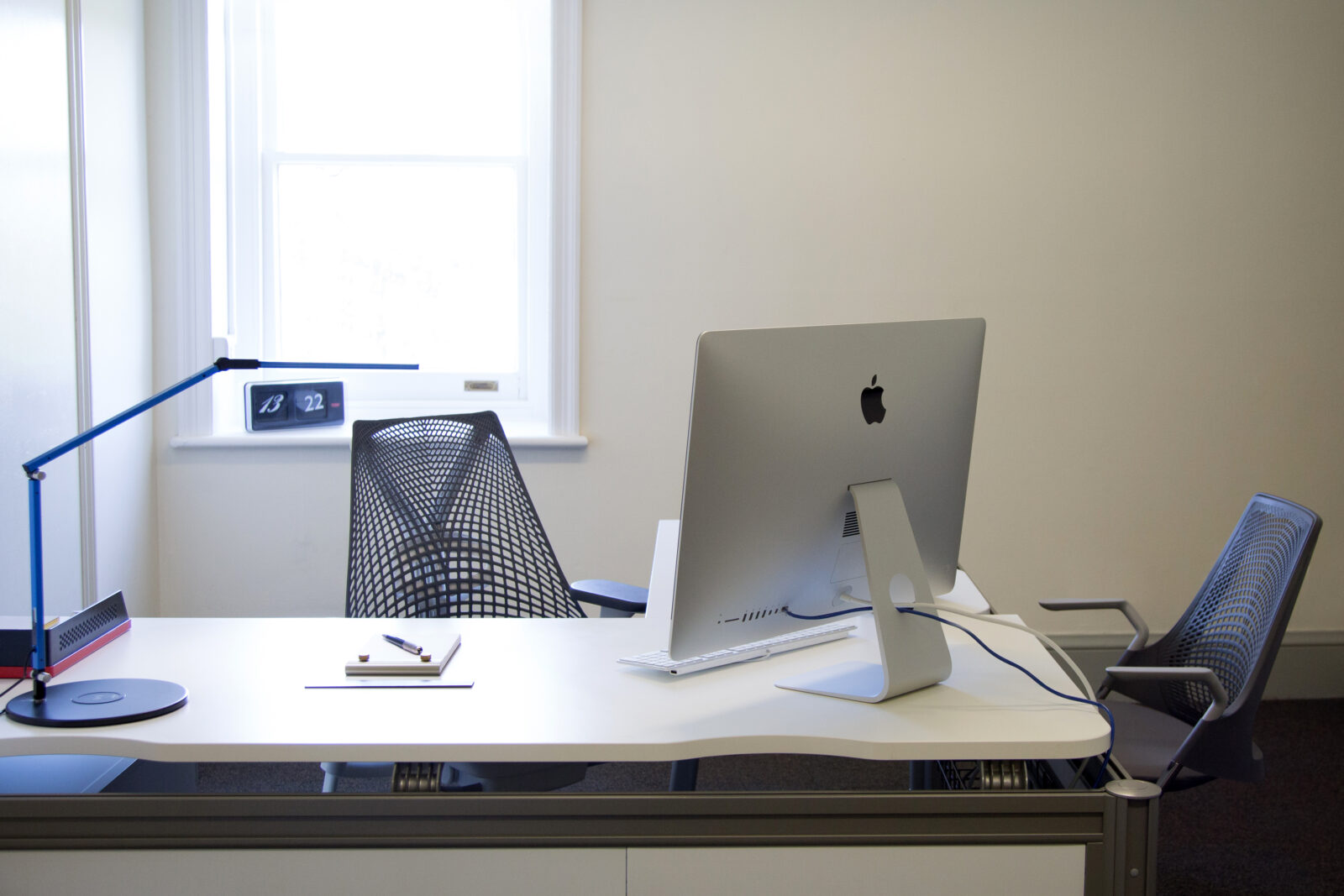 Desk and Koncept lamp