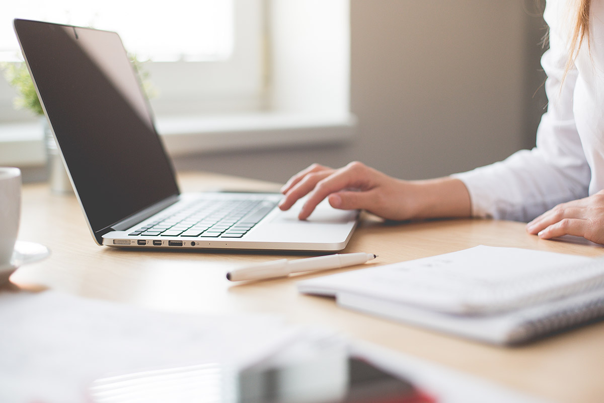 Laptop on desk