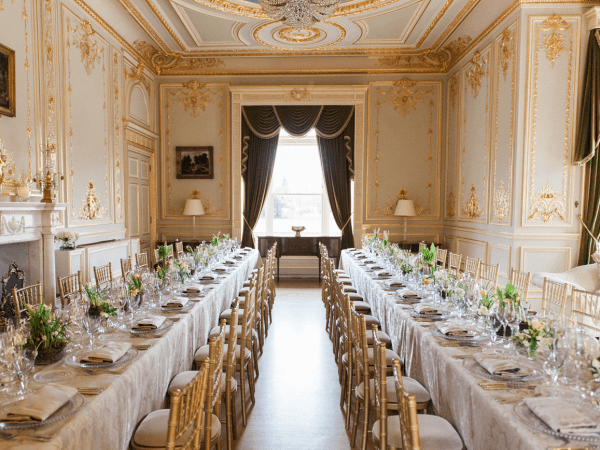 Elegant entertaining in The Salon - venue hire at Fetcham Park